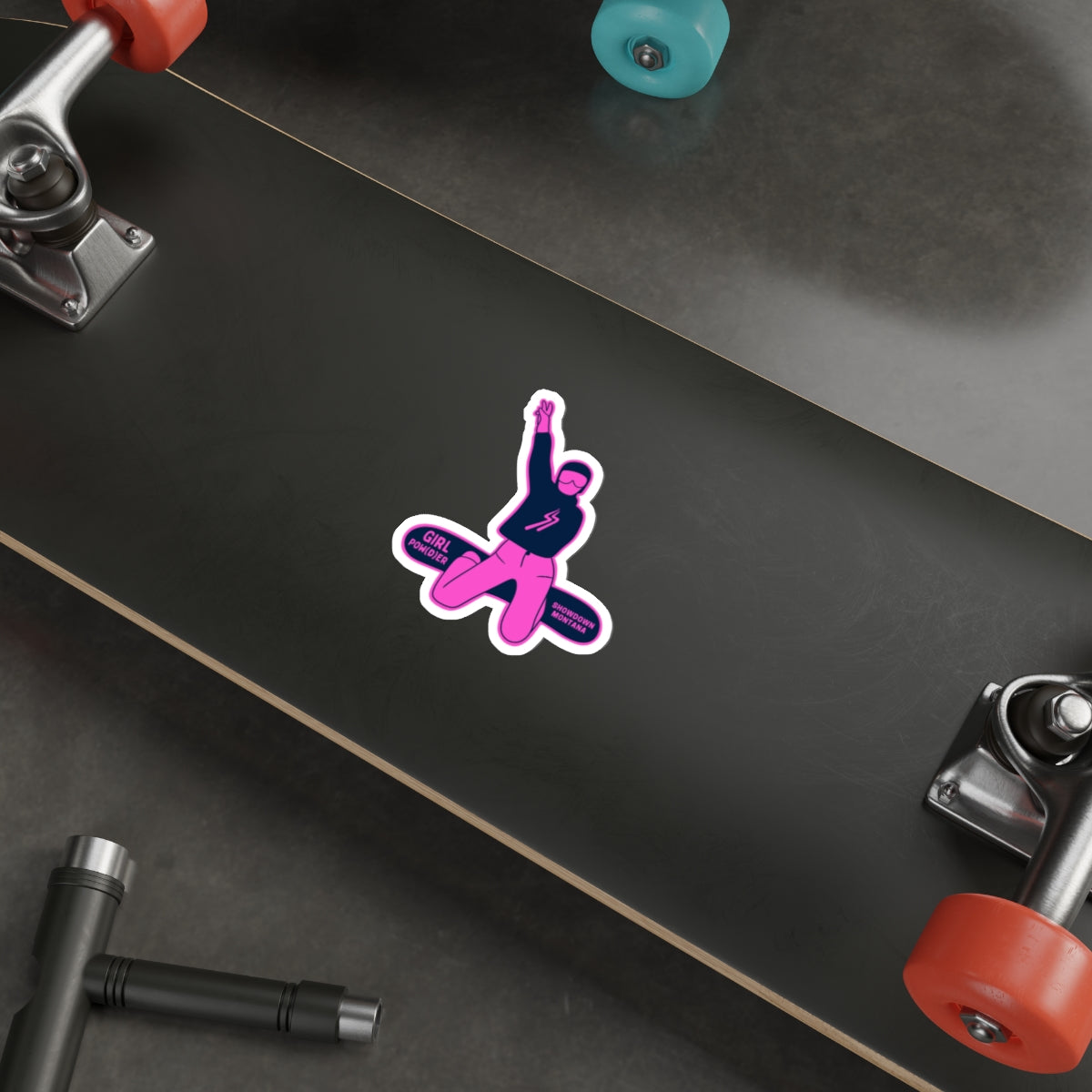 GIRL POW(D)ER Snowboarder Die-Cut Stickers