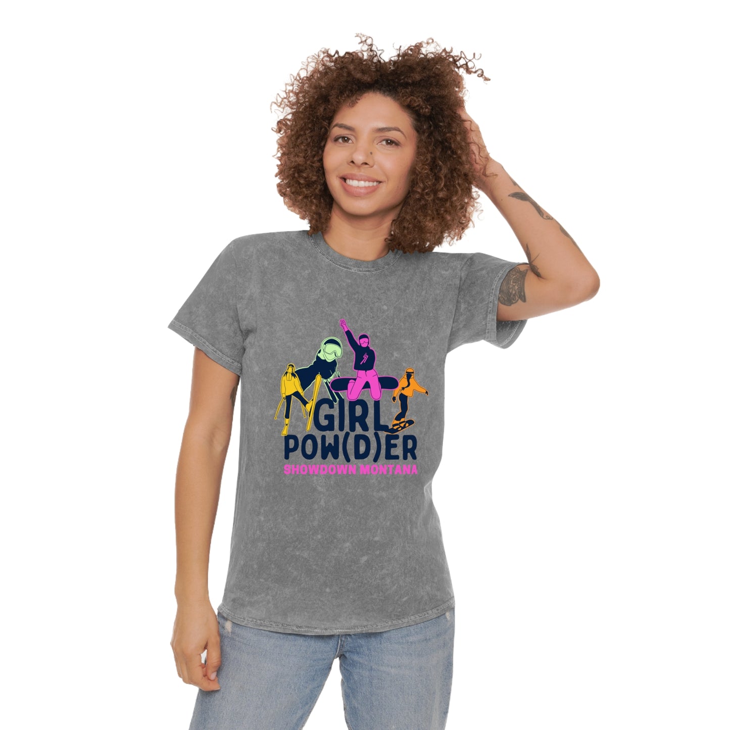 GIRL POW(D)ER Mineral Wash T-Shirt